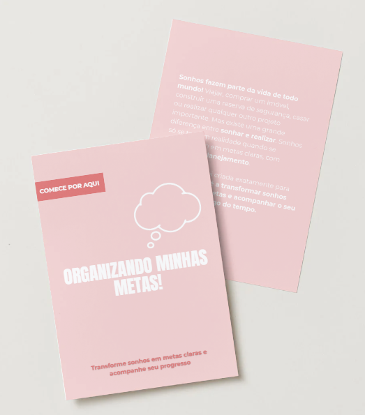 Metas Rosa Planilha de Metas — Tire seus sonhos do papel